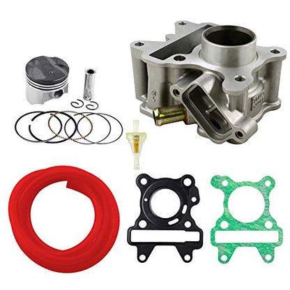 AHL Cylinder Head Piston Kit Gasket Fuel Filter 100cm Oil Tube Set 38mm Bore for CE50D Jog Deluxe 2013-2017/CE50P Jog Petit 2015-2017