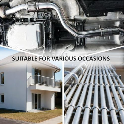 Universal 3 Inch 304 Stainless Steel Straight Exhaust Pipe, 45 Inch Length, 0.048 Inch Thickness -2PCS - size: 3 inches