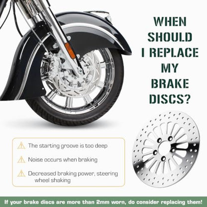 Youxmoto 11.8" Rear Brake Rotor for Harley Davidson Touring, for Road King Electra Glide Standard/Classic Tri Glide Ultra Classic Street Glide Road Glide with Bolts Set Brake Rotor 08-22, Polished - size: 1*11.8'' Rear Rotor+1*Bolt