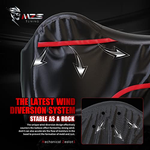 MZS Mobility Scooter Cover, 420D Waterproof Outdoor Protection Electric Scooter Storage Cover Accessories fit up to 48 inch 3 or 4 Wheel Scooters - Vents Night Reflective Buckle Lock-Holes Bag - size: 48 inch Mobility Scooter Size