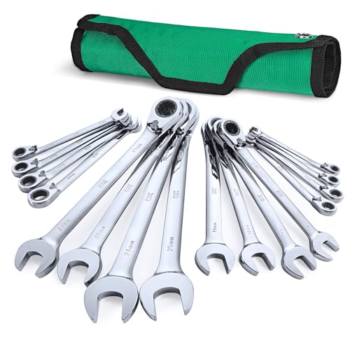 SK Reversible Ratcheting Wrench Set, Combination Wrenches, Metric 16-Piece - size: Metirc, 16-Piece