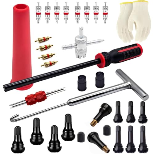 Valve Stem & Core Removal Replacement Tool Kit,Without Tire Removal