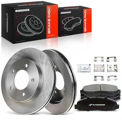 A-Premium 12.13 inch (308mm) Front Vented Brake Rotors and Ceramic Pads Kit - style: 1997-2003 4WD