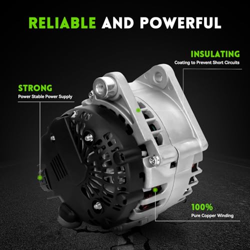 110A New Alternator Compatible With 2007-2012 Nissan Altima L4 2.5L, 2007-2012 Sentra, 2011-2013 Rogue, 2014 2015 Rogue Select, 400-40102, 23100-JA02A, AVA0074, TG12C032, 11258N - size: 11258N