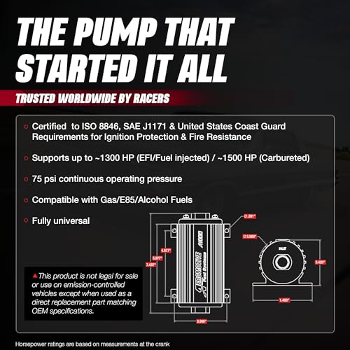 Aeromotive A1000 Marine Inline Fuel Pump - 12V Electric External - 11108 - color: Black