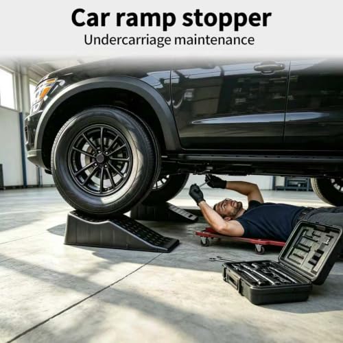 2 Piece Tandem Wheel Ramp, Portable Car Service Ramp, 5.5in Tire Lift Trailer Wheel Jack RV Flat Tire Ramp, for Routine Tire Replacement Repairs
