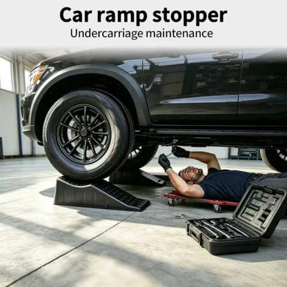 2 Piece Tandem Wheel Ramp, Portable Car Service Ramp, 5.5in Tire Lift Trailer Wheel Jack RV Flat Tire Ramp, for Routine Tire Replacement Repairs