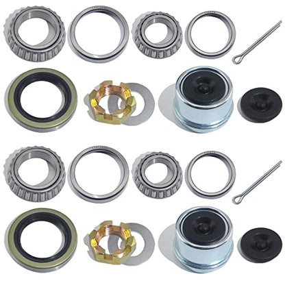 2Sets L68149 L44649 Trailer Hub Bearings Kit for 3500 lb #84 Axle - color: KIT#2-1 (2Set L68149 L44649 Bearings Kit + Nuts)
