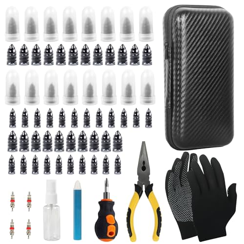 70pcs Tire Repair Rubber Nail Kit Emergency Vacuum Tire Screw Plugs