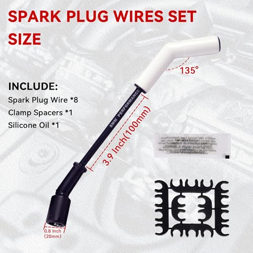 Spark Plug Wire Set 9070C Extreme 9000 Ceramic Boot Compatible with LS Terminals LS3 LS4 LS7