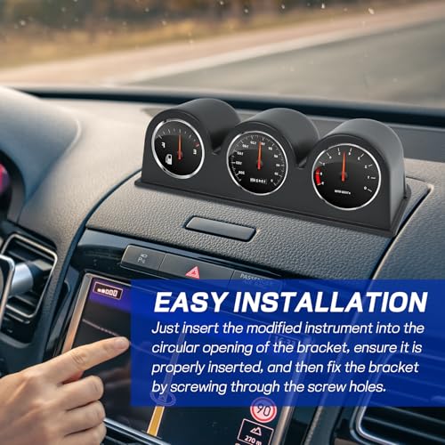 wuyaoyao Universal 2" 52mm Triple Hole Dash Gauge Pod Holder, Black - color: Black, size: 3-Hole