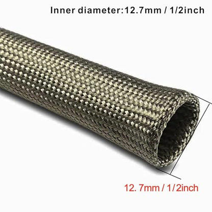 Fuel Line Heat Shield Wire Heat Shield Heat Shield Sleeve Auto Hose Spark Plug Wire Heat Shield diesel heater exhaust sleeve 2500 Degree for Car&Auto Wire Loom Brake Cable (1/2"IDX10',Titanium) - color: Titanium, size: 1/2" IDX10'