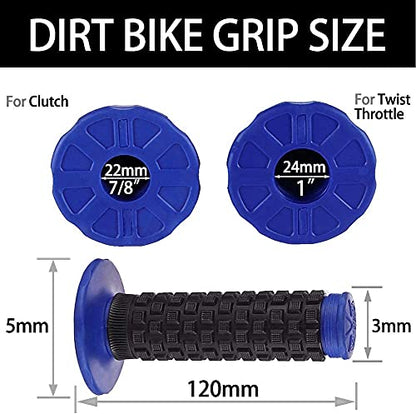 Motorcycle Grips 7/8" Dirt Bike Grip Pillow Top Grips Rubber Anti-Slip Universal Handlebar Racing Grip for Motocross ATV - color: blue