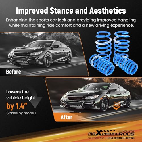 maXpeedingrods Lowering Springs for Honda Civic DX LX EX SI 2012-2015 - size: Civic 2012-2015 Excluding Hybrid