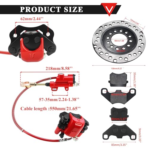 PRO BAT Rear Disc Brake Master Cylinder Caliper - color: Red