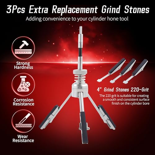 7PCS Cylinder Hone Tool Set, Adjustable for 3/4" to 7" Cylinders - size: 7pc Set