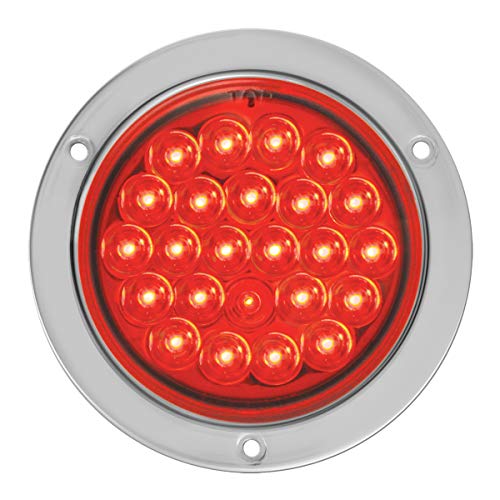 GG Grand General 78243 Red/Red LED Light (4" Pearl Ss Rim and Pigtail, Lens) - color: Red/Red, style: w/S.S Bezel