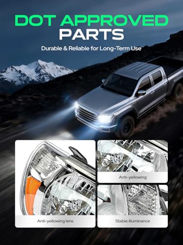 YHTAUTO Pair Headlights Assembly for Toyota Tacoma 2012-2015 - size: 2012-2015