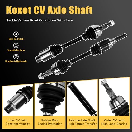 2PCS Front CV Axle Shaft Assembly Compatible with Chevrolet Equinox 2010 2011 2012 2013 2014 2015 2016, for GMC Terrain 2010 2011 2012 2013 2014 2015 L4 2.4L, NCV10641 NCV10642