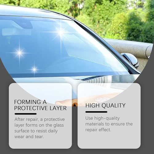 Windshield Repair Kit, Car Glass Repair Kit Quick Fix for Chips & Cracks, Windshield Crack Repair-Kit, Cracks Gone Glass Kit, Automotive Windscreen Tool, Nano Fluid Filler (1 Set)