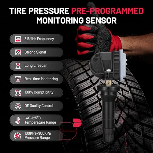 BDFHYK GM 315Mhz Tire Pressure Monitoring System TPMS Sensors Compatible with Chevy Silverado GMC, Compatible with Cadillac Buick Pontiac Saab Replace#13598771 13598772 13586335 13581558 1 Pack - style: 22854866
