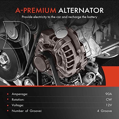 A-Premium Alternator, 12V 90A 4-Groove Pulley CW