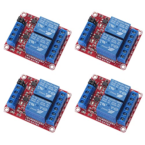 4pcs DC 12V Relay Module 2 Channel Relay Board with Optocoupler Support High or Low Level Trigger - size: 2 Channel - 12V