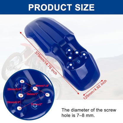 PSLER Front Mud Guard for Tuttio Soleil 01, Yozma IN10 Dirtbikes, Blue - color: Blue