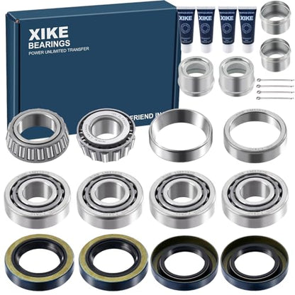 XiKe 4 Sets Boat Trailer Wheel Bearings LM11949 LM11910 - size: LM11949/10 + Seal ID 1.125'', style: Pack 4 Set