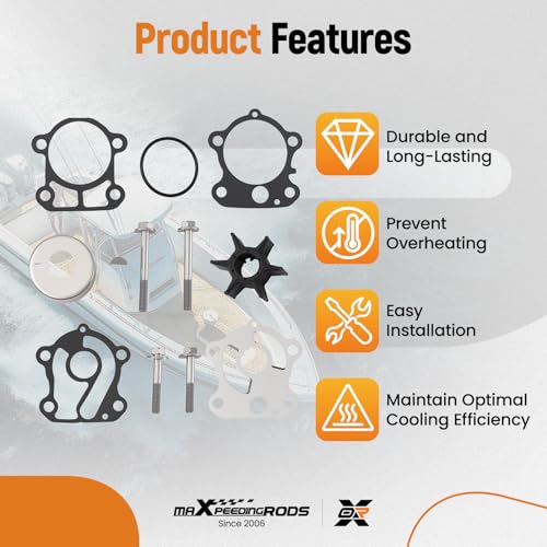 maXpeedingrods Water Pump Impeller Repair Kit for Yamaha Outboard 2 Stroke - size: For 60 70 75 80 85 90 HP 1984-2009