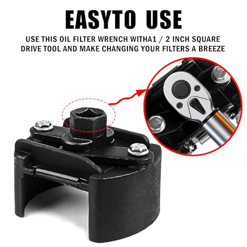 2.36-3.15 Inch Adjustable Oil Filter Wrench with 2 Jaws