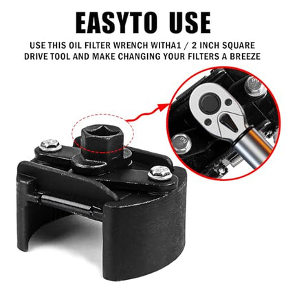 2.36-3.15 Inch Adjustable Oil Filter Wrench with 2 Jaws