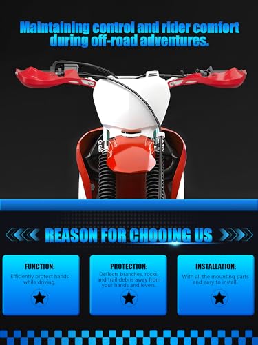 JFG RACING Dirt Bike Handguards Universal for 7/8" and 1 1/8" Handle Bar - color: red