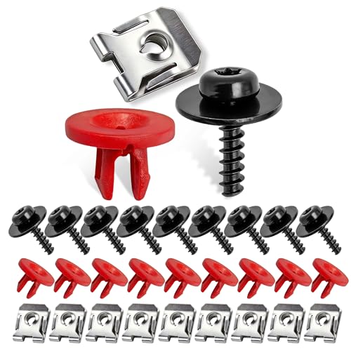 10-Set Engine Splash Shield/Skid Plate Screws, Bolts & Clips Fits Ford Escape 2013-2019, Fusion 2013-2018, F-150 2015-2018, Explorer 2016-2019, Focus 2012-2018, Edge 2015-2018 and More - style: Splash Shield Screws for Ford
