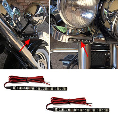 Universal DC 12V 2pc 5.9in Motorcycle LED Turn Signal Light Amber LED Strip Light Bar for Motorcycle Car Scooter ATV UTV Golf cart Front Rear Turning Indicator Lights Blinker Tail Light - size: 2x 9LED Amber Light Bar
