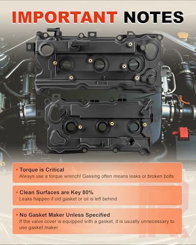 Engine Valve Cover Kit with Gasket & Bolts for 3.5L N-ISSAN I-NFINITI - size: 264996, 264995