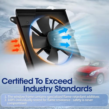 Engine Cooling Radiator Fan Assembly Fit for nfiniti G35 2003-2007 V6 3.5L, Nissan 350Z 2003-2007 V6 3.5L, Reference Number 620429, 631210, 620980, 75628, 21481CD000, 21481CF40B - size: 620429, 620980