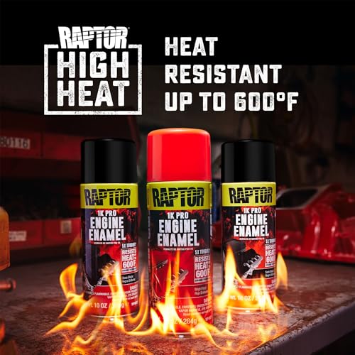 RAPTOR Engine Enamel, Automotive Spray Paint, Fat Black - color: Fat Black, style: Engine Enamel
