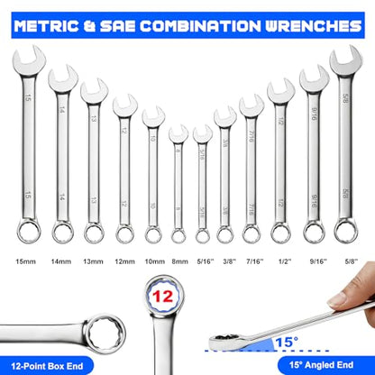 Prostormer 279-Piece Mechanics Tool Set with Toolbox, Blue - color: Blue