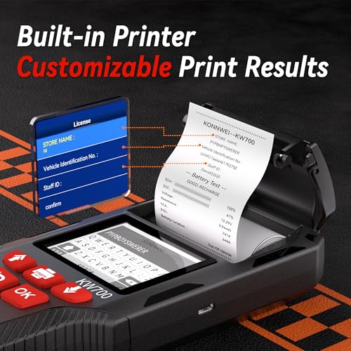 KONNWEI KW700 Car Battery Tester with Printer 12V/24V Battery Load Tester