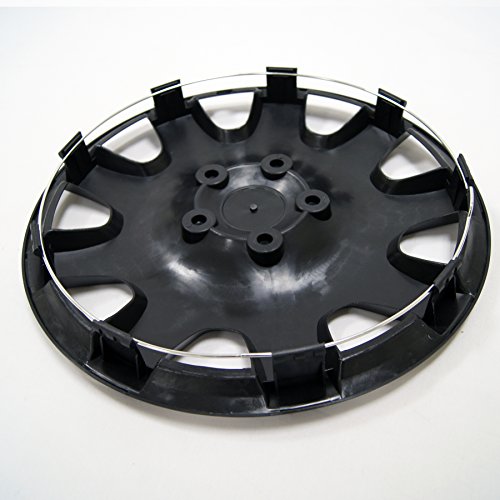 WC3-15-1007-B - Pack of 4 Hubcaps - 15-Inches | Black | Style 007 Style Snap-On (Pop-On) Type Matte Black Wheel Covers Hub-caps - size: 15-Inches | Black | Style 007
