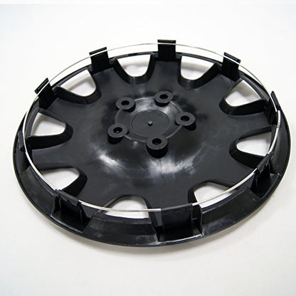 WC3-14-1027-B - Pack of 4 Hubcaps - 14-Inches | Black | Style 027 Style Snap-On (Pop-On) Type Matte Black Wheel Covers Hub-caps - size: 14-Inches | Black | Style 027