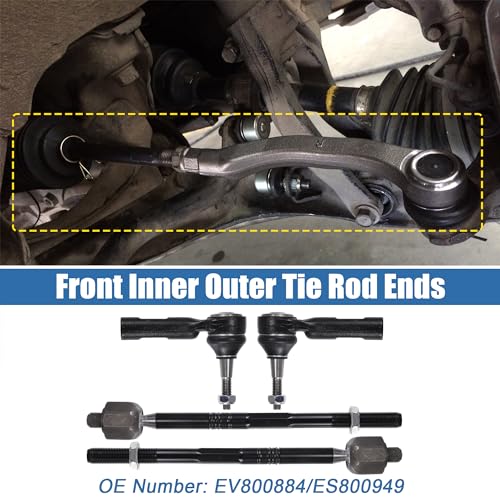 X AUTOHAUX 4pcs Front Inner Outer Tie Rod Ends Kit Suspension Steering Tie Rod End for Buick Verano for Chevrolet Cruze for Chevrolet Volt Drag Link No.EV800884