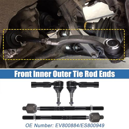 X AUTOHAUX 4pcs Front Inner Outer Tie Rod Ends Kit Suspension Steering Tie Rod End for Buick Verano for Chevrolet Cruze for Chevrolet Volt Drag Link No.EV800884
