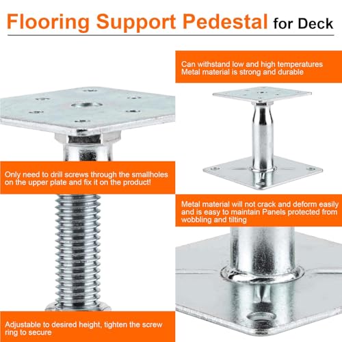 8 Pack Adjustable Support Jack for The Floor,Deck Foundation,Post Floor Joist Jacks,RV Step Stabilizer,Mini Screw Jack- Post 3.5" to 6" - size: 8Pack/3.5-6inch