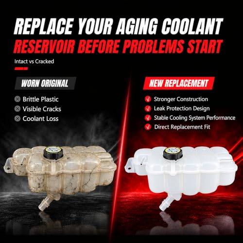 603-318 Coolant Reservoir Tank with Cap for Ford F-150 2015-2024 - size: 603-318