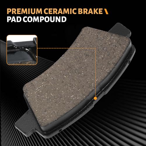 D1313 Rear Ceramic Brake Pads Kit Fit For Kia Amanti 2007-2009, For Soul 2010-2013, For Hyundai Sonata 2008-2010, For Azera 2010-2011, For Elantra 2010 - size: HZ1313