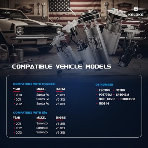 KELOKE Electric Fuel Pump Module Assembly Compatible with Hyundai & Kia - color: E9030M