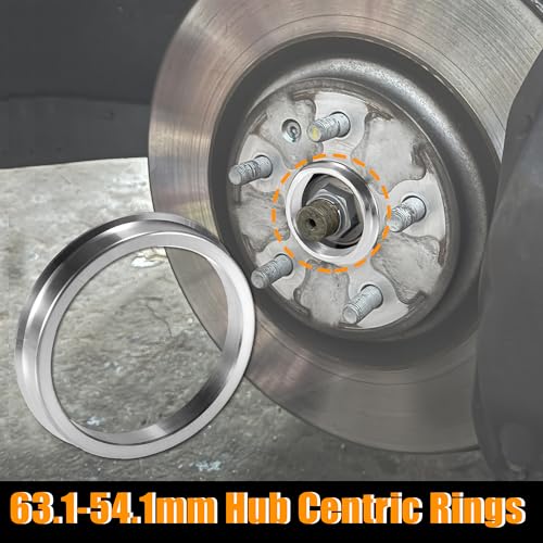 X AUTOHAUX 4pcs OD 63.1mm to ID 54.1mm Aluminum Alloy Hub Centric Rings - size: 63.1mm ID to 54.1mm OD
