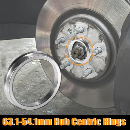 X AUTOHAUX 4pcs OD 63.1mm to ID 54.1mm Aluminum Alloy Hub Centric Rings - size: 63.1mm ID to 54.1mm OD